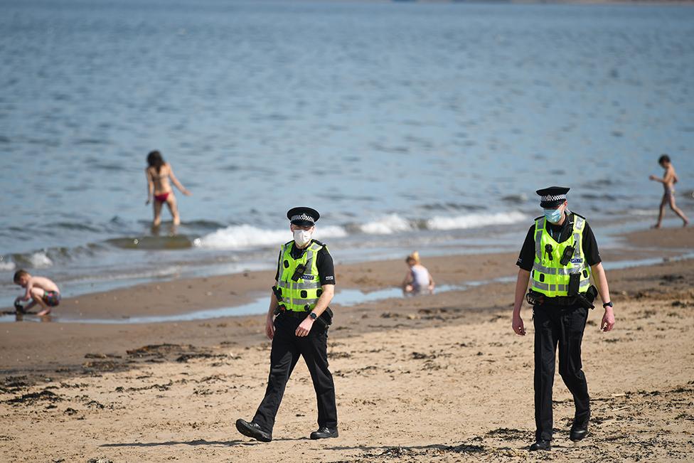 Police on beach