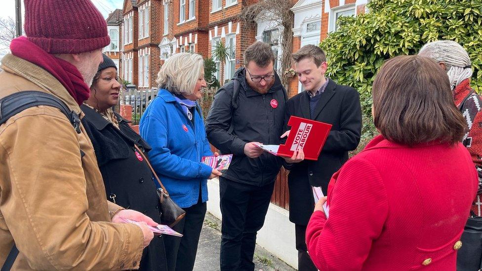 Photo of guest, Brenda Dacres with Labour activists in Catford Brenda is standing in the Lewisham elected mayor by-election on 7th March 2024