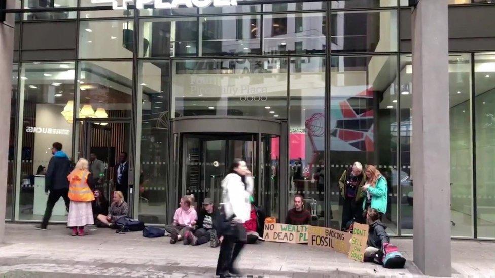 Climate demo at Barclays