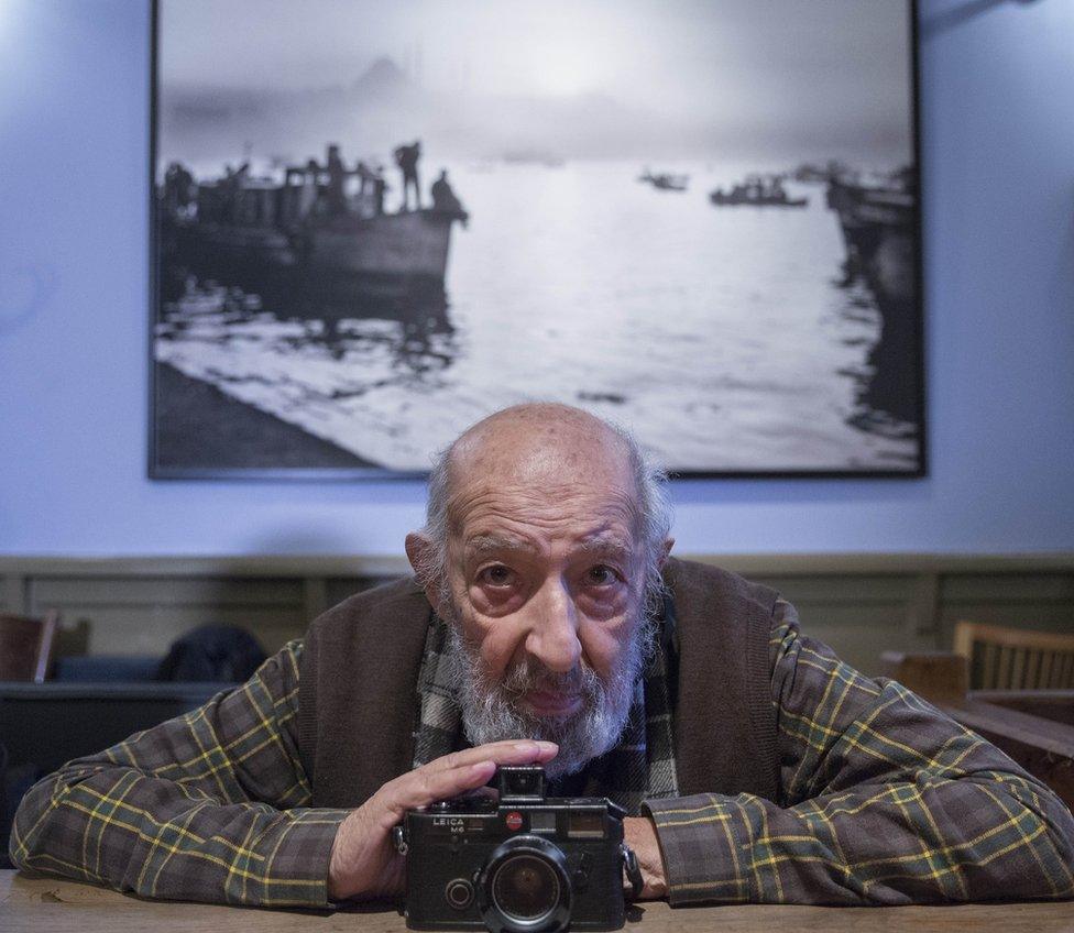 Ara Guler during a photo project in Istanbul on October 30, 2015