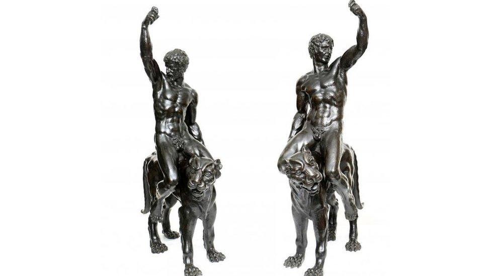 Bronze sculptures, possibly Michelangelo, Fitzwilliam Museum, Cambridge