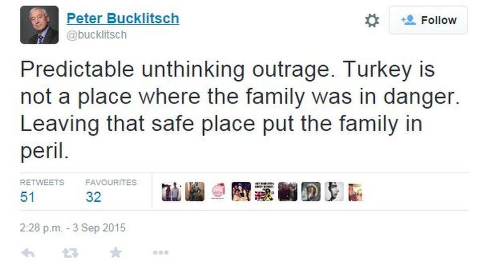 Tweet by Peter Bucklitsch