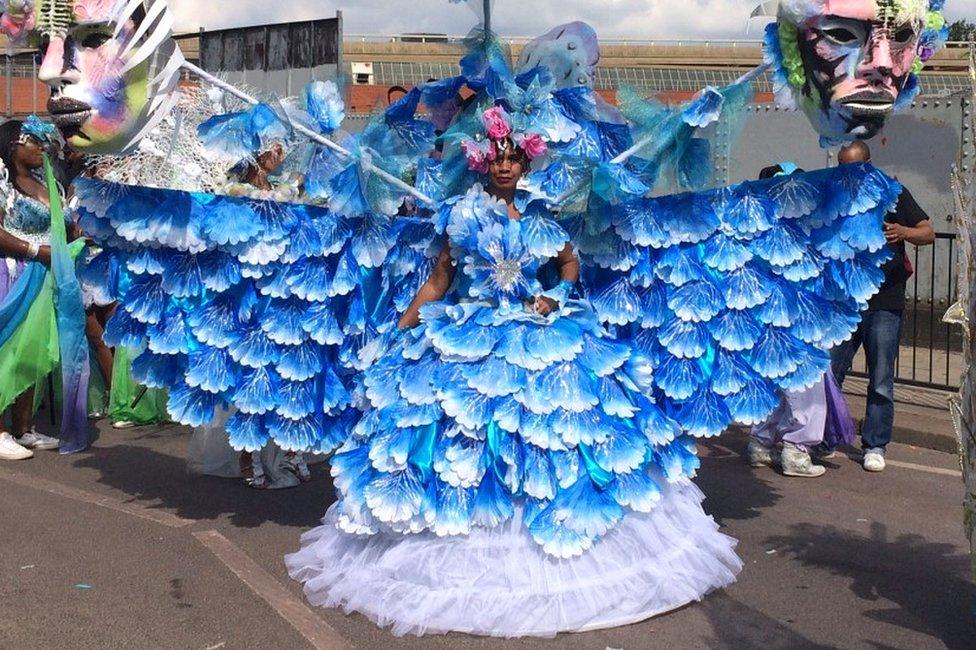 Dancer in blue dress