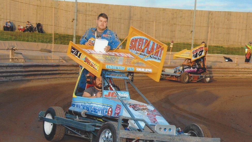 Luke Branston on a stock car