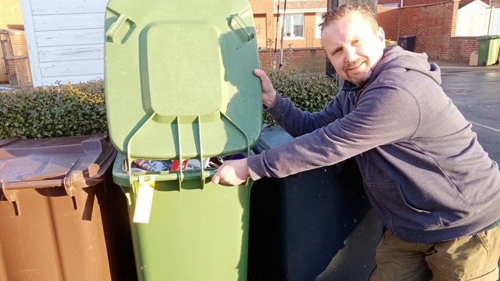 Dave Clark with his own bins