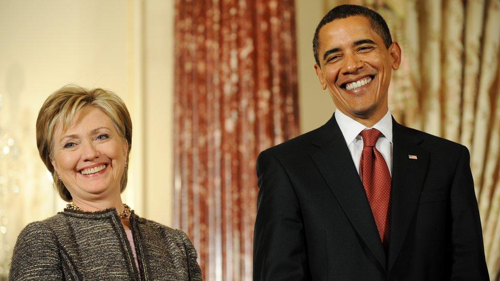 Hillary Clinton and Barack Obama