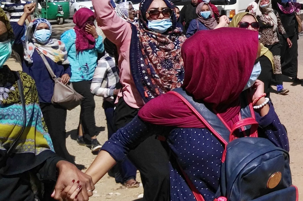 Women protesters in Omdurman, Sudan