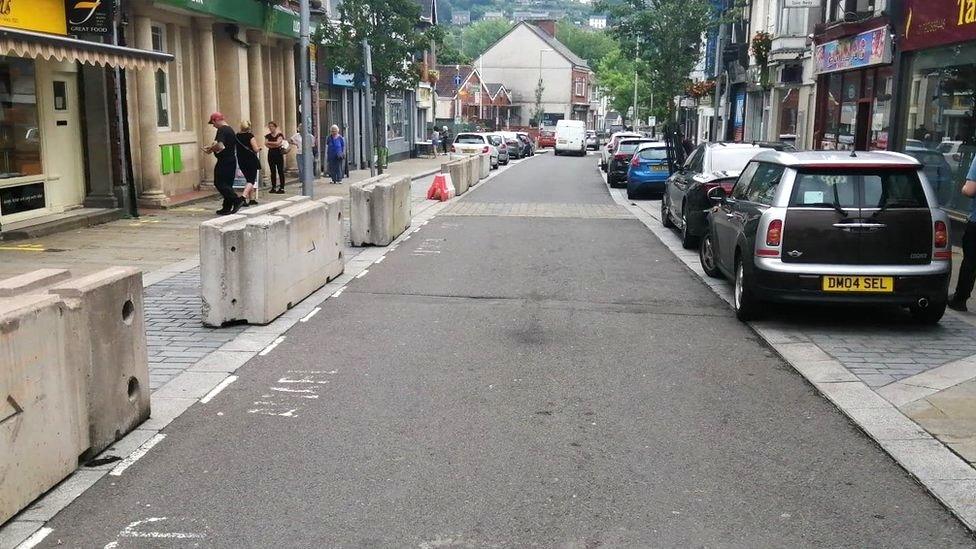 Disabled parking bays blocked on Herbert Street, Pontardawe