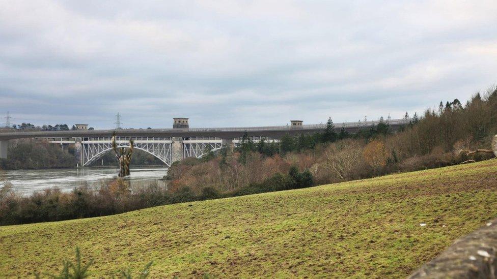 A view of how the bridge would look from the layby on the A5