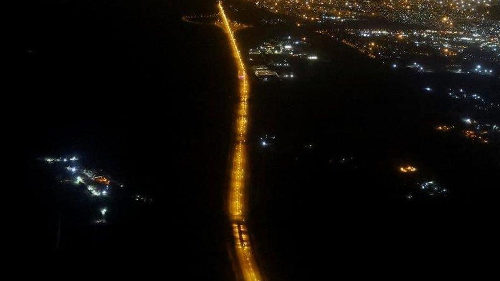 Aerial view of parts of the residential area in Johannesburg that are affected by frequent power outages implemented by South African utility Eskom due to its aging coal-fired plants, in Johannesburg, South Africa, February 24, 202