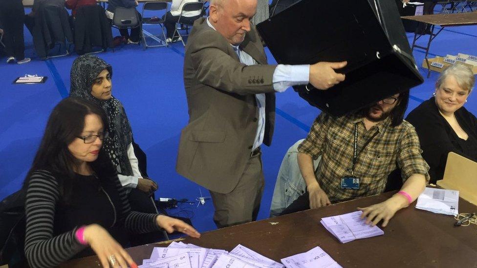 Ballot box at the Emirates in Glasgow