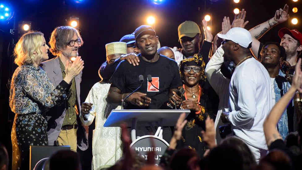 Skepta at the Mercury Prize with friends and family