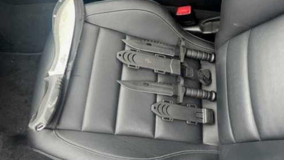 Weapons found in the car