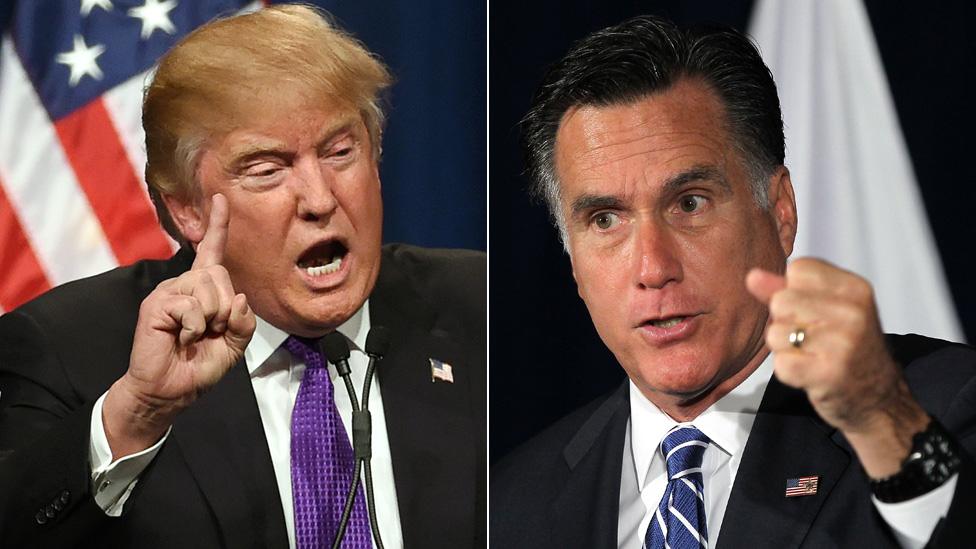 Donald Trump and Mitt Romney composite image