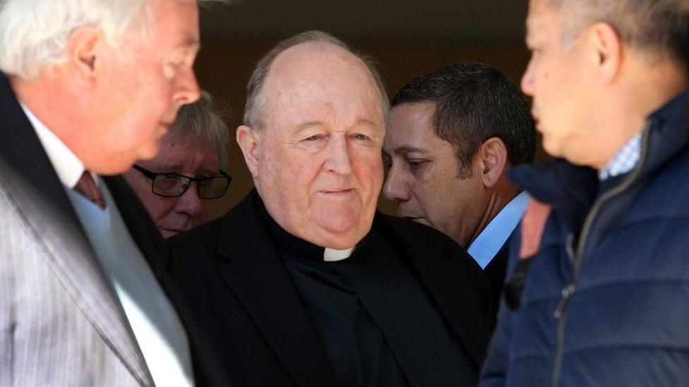 Bishop Wilson leaves court in Newcastle, Australia (14 Aug 2018)