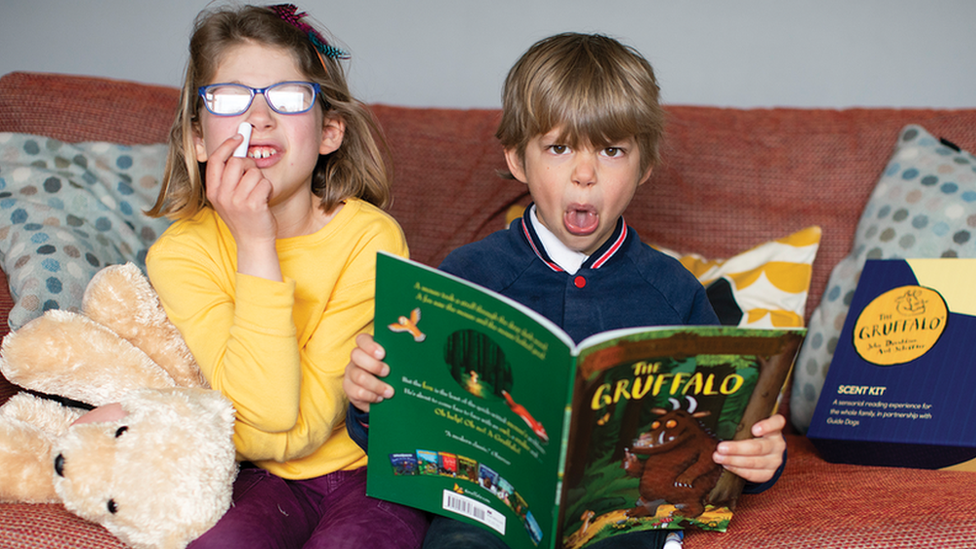 two-children-react-to-gruffalo-scent