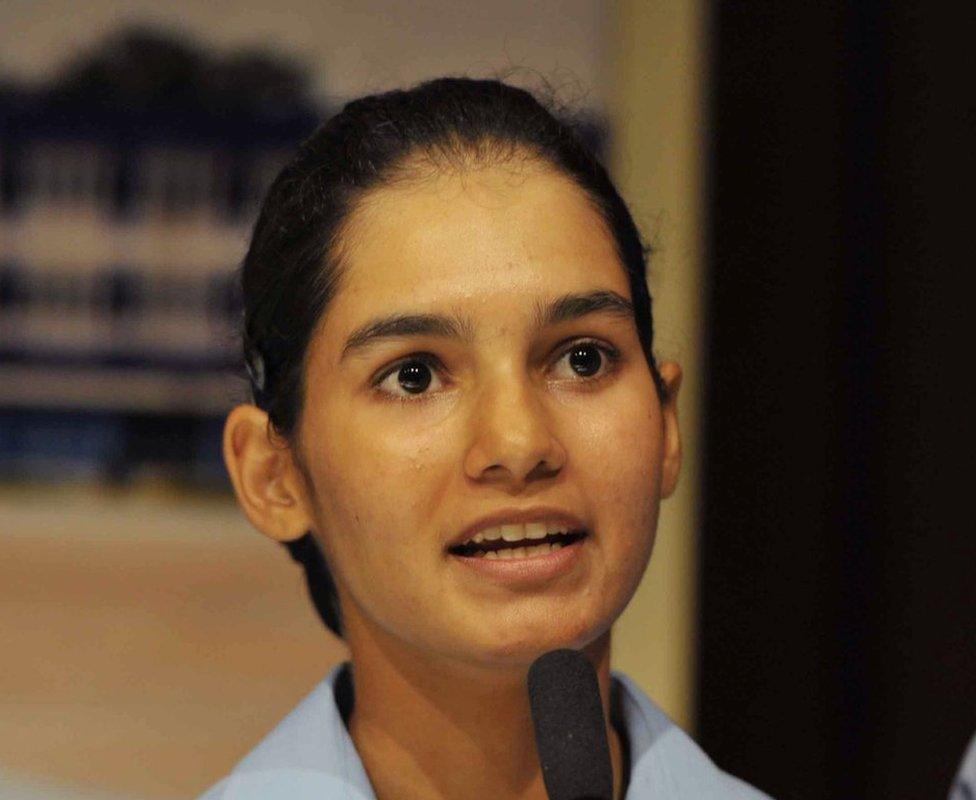 Avani Chaturvedi speaks to the media in Hyderabad on 18 June 2016