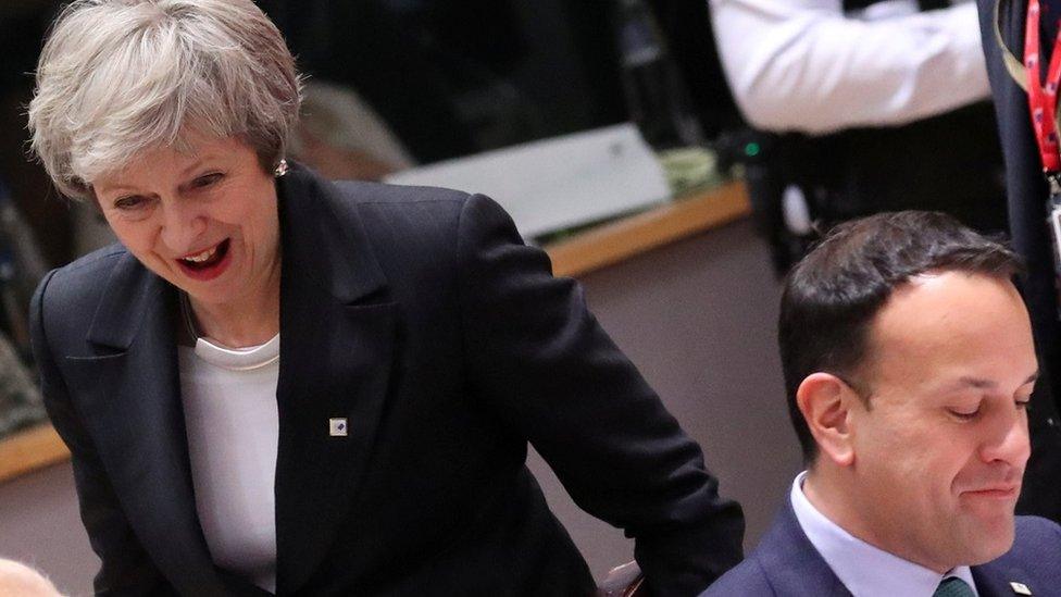 Theresa May and Leo Varadkar at the EU summit in Brussels in December 2018