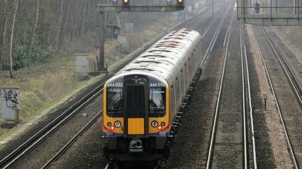 A South West Trains Class 444 Desiro electric multiple unit