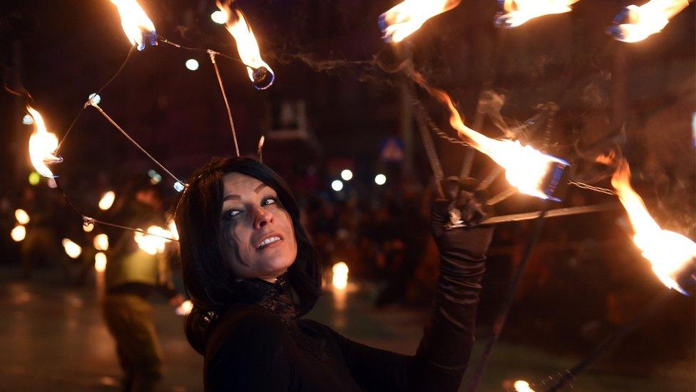 A performer in Wroclaw