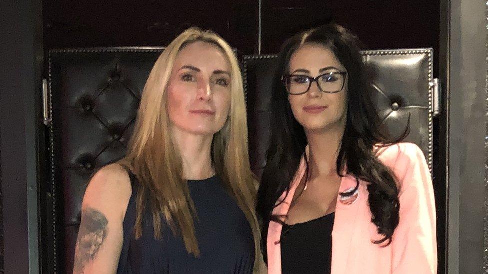 Campaigner Megara Furie (left) and lap dancer Kayleigh Barrington have joined the GMB union