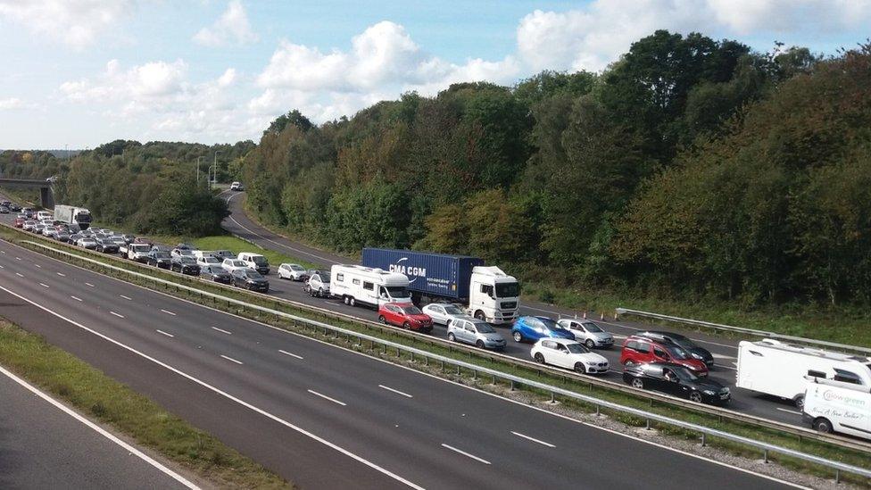 Motorists stuck on the M3