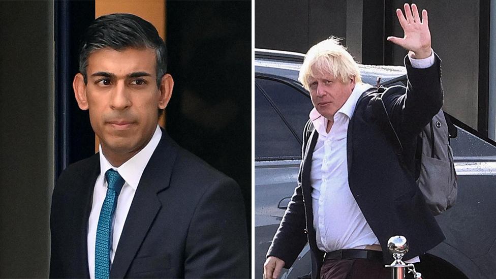 Rishi Sunak and Boris Johnson