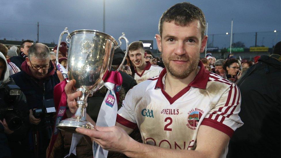 Francis McEldowney led Slaughtneil to victory over Down champions Kilcoo at the Athletic Grounds