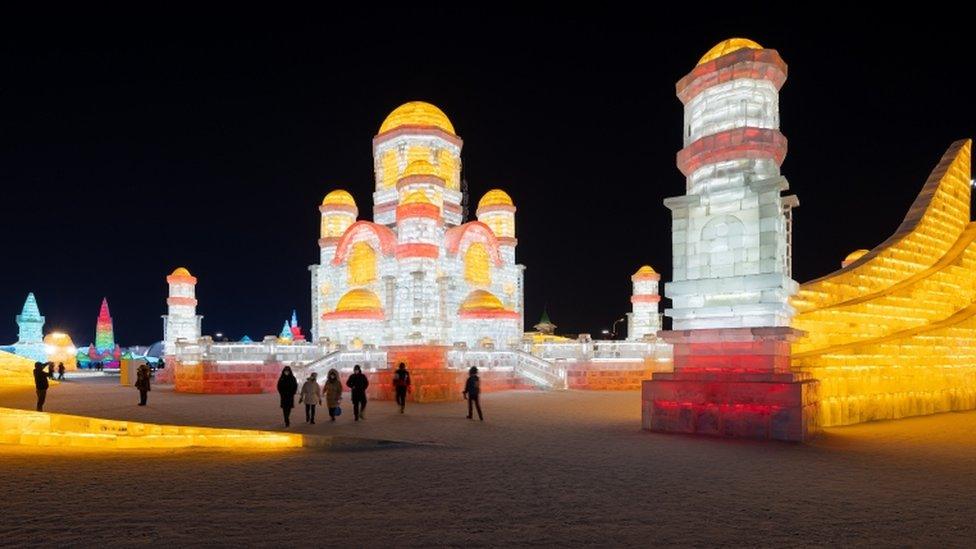 people-attending-the-ice-and-snow-sculpture-festival