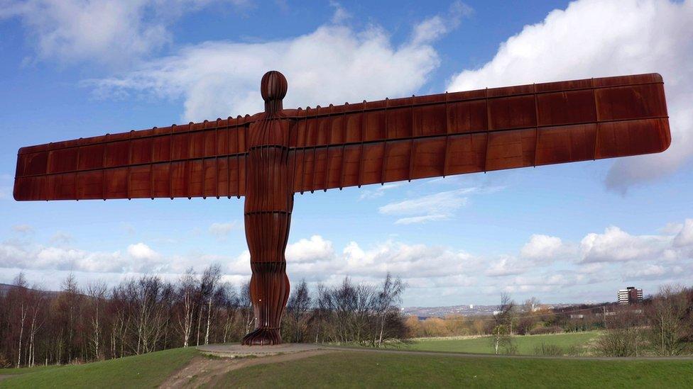 The Angel of the North on a sunny day