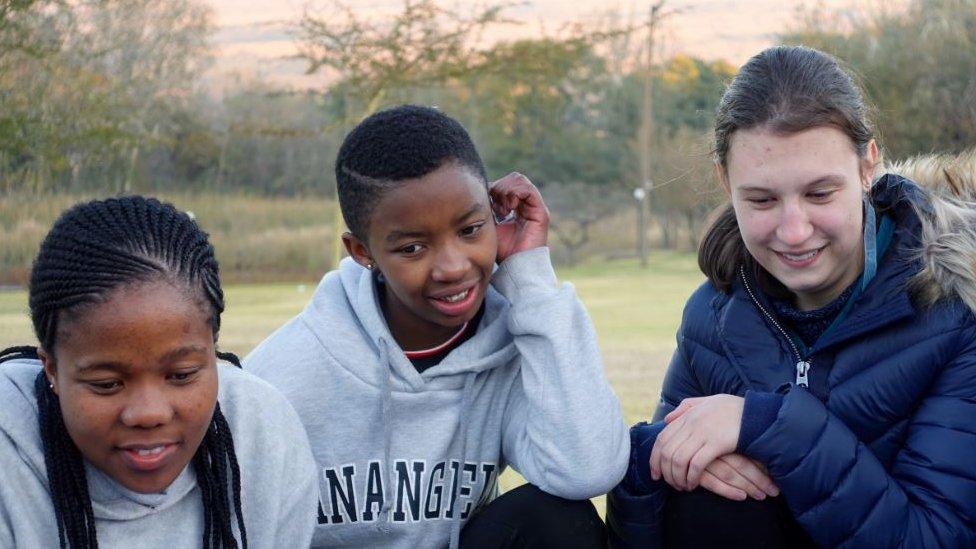 Simamkele Mdunyelwa, Paballo (Pabi) Leqhotsa and Nicole Brink