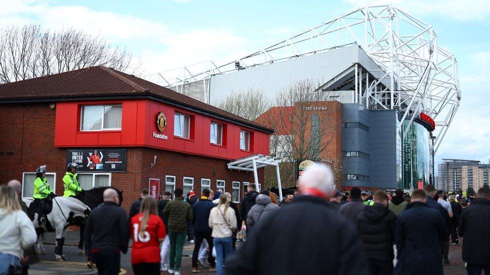 General view outside Old Trafford before Manchester United's FA Cup quarter final clash