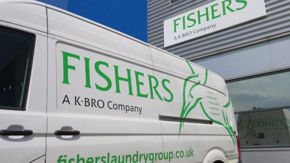 Fishers van at warehouse