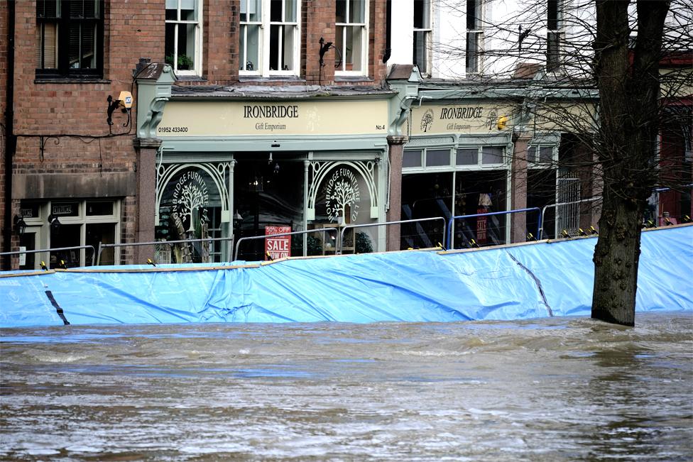 Flooding in Ironbridge, Shropshire