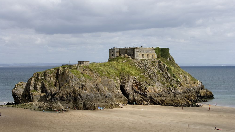 St Catherine's island and fort, Castle beach, Tenby