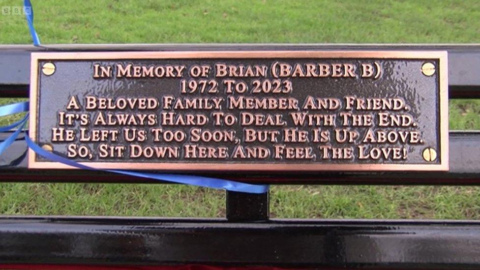 The family installed a memorial bench in Mr Swarrary's memory