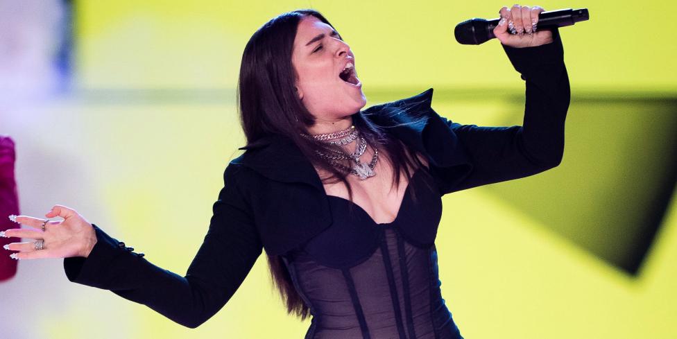 Mae Muller of the United Kingdom performs during dress rehearsals at the Eurovision Song Contest at the M&S Bank Arena in Liverpool. Picture date: Wednesday May 10, 2023