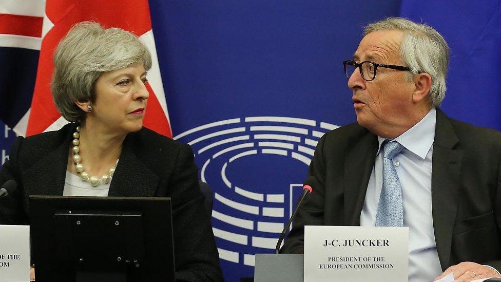 Theresa May and Jean-Claude Juncker