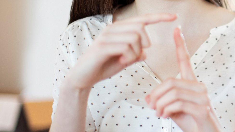 Sign language stock image