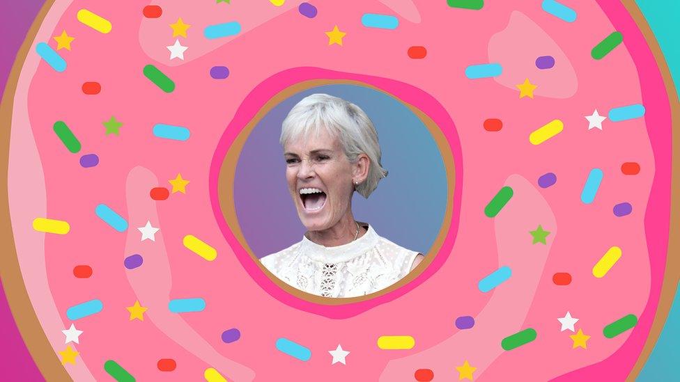 Judy Murray in a doughnut.