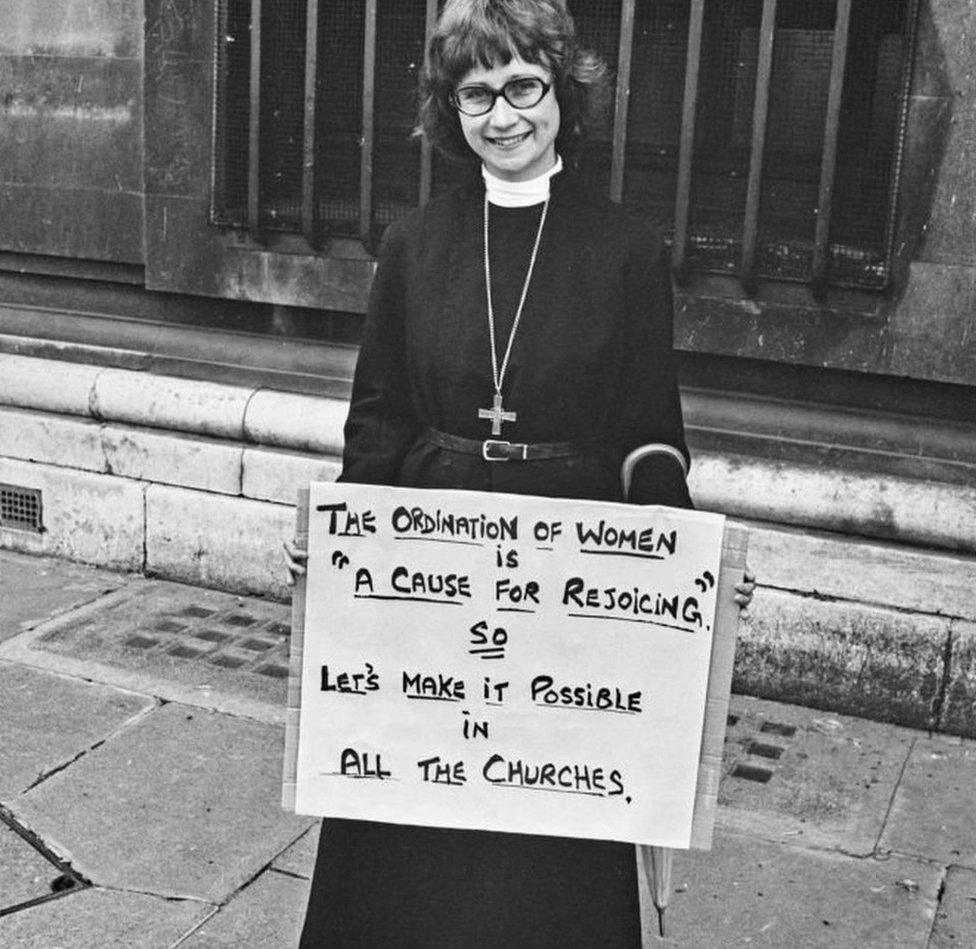 Activist in clerical robes