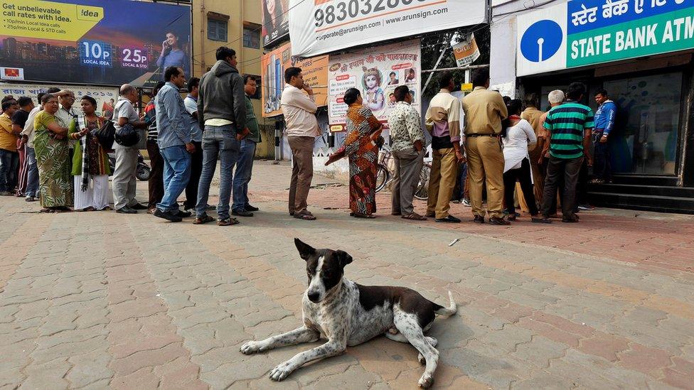 Bank queue in Kolkata