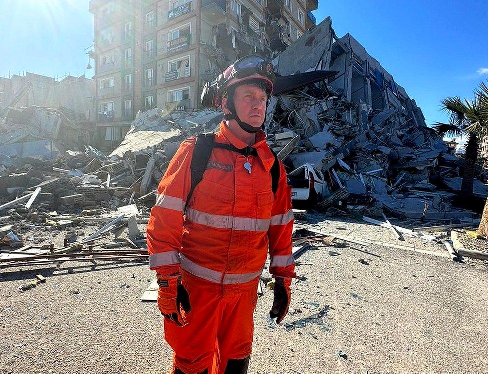 Firefighter John Monaghan in Turkey