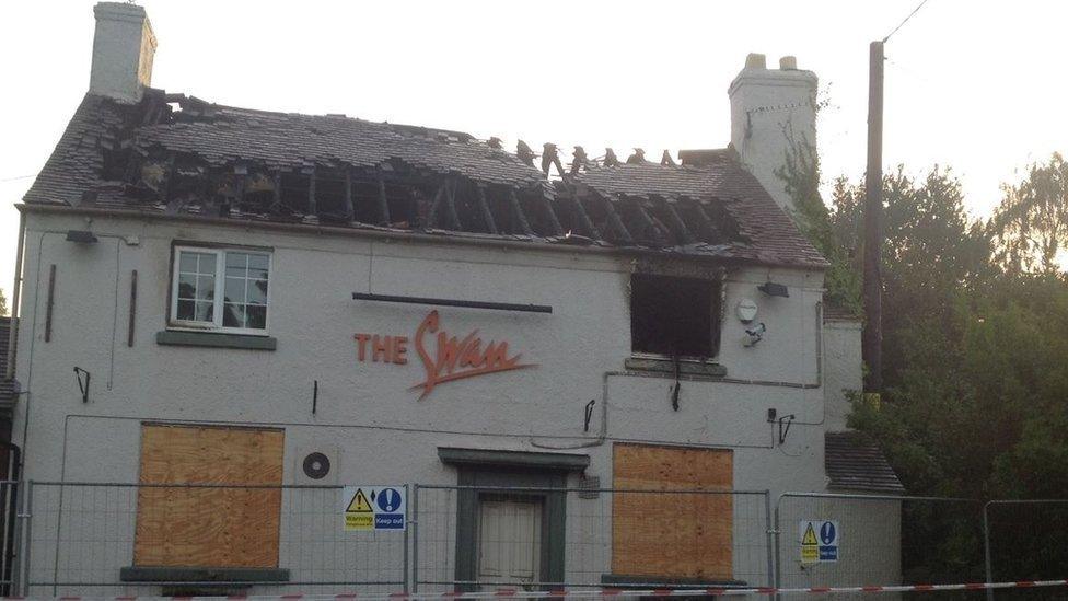 The Swan fire site