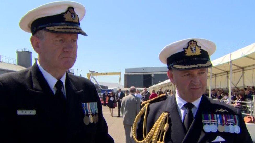 Commodore Hugh Tully and Commodore Martin Quinn