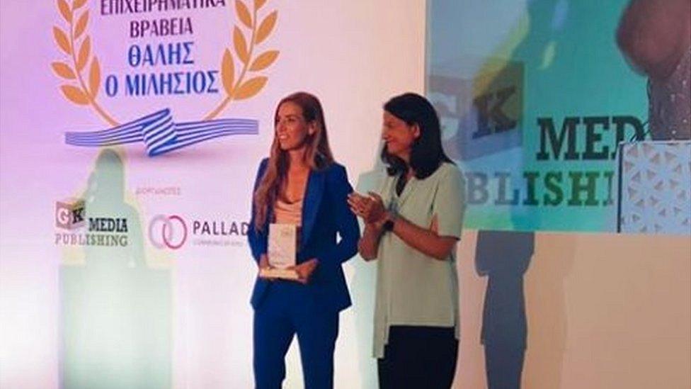 Niki Kerameus (R) with Eleni Antoniadou