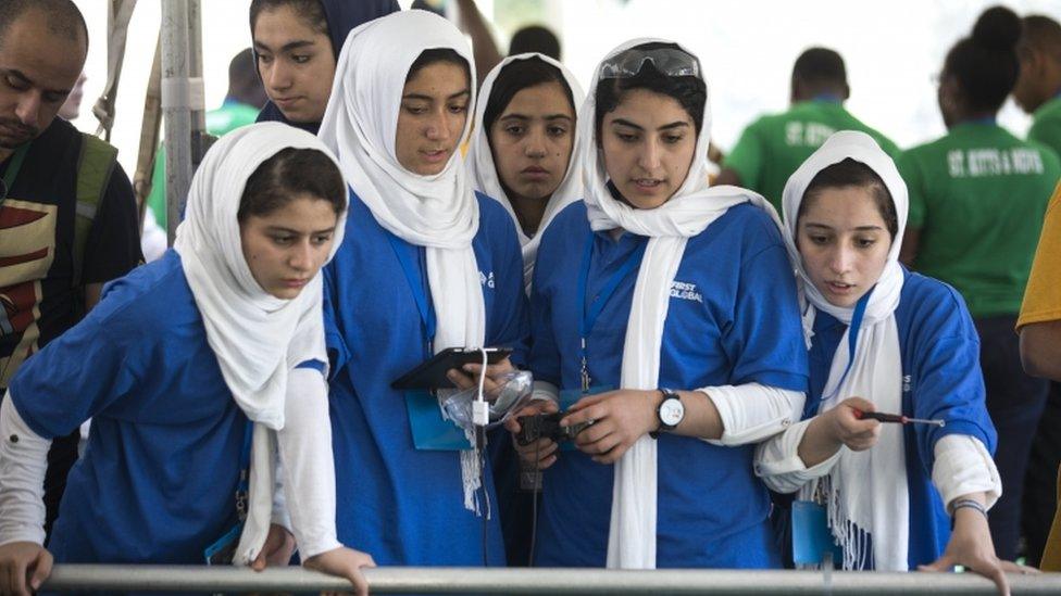 Afghan girls robotics team