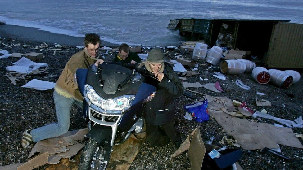 BMW motorbike with unknown men