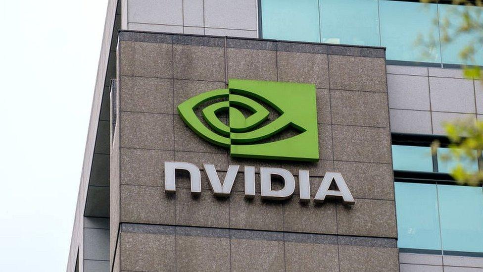 Nvidia logo on building