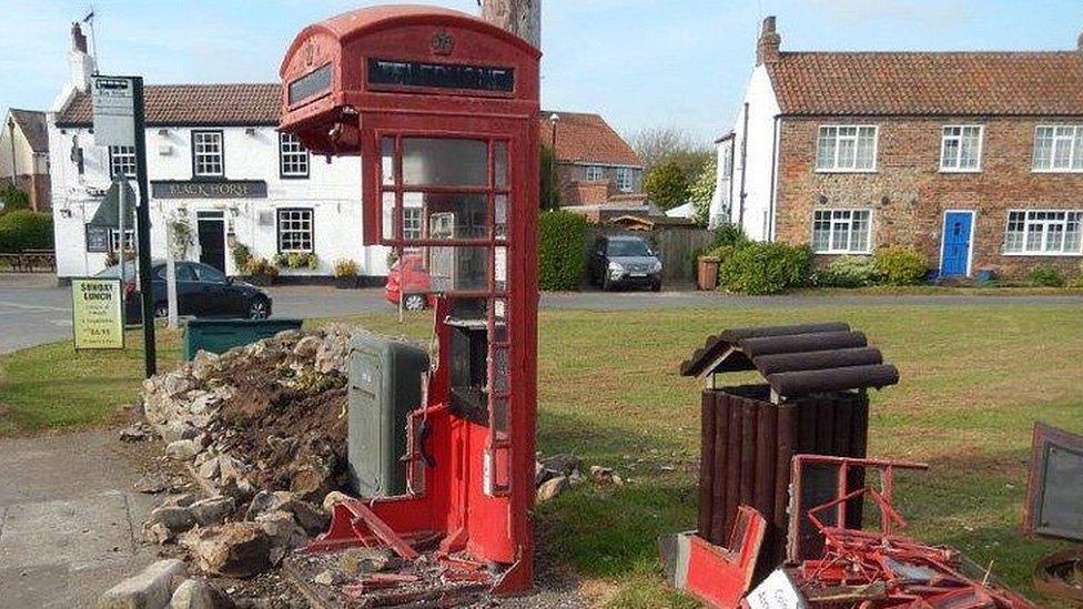 Damaged phone box